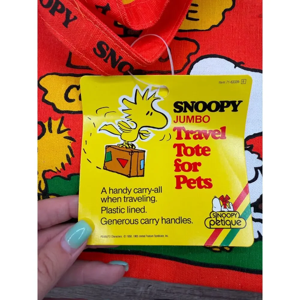 Vintage Snoopy Peanuts Jumbo Travel Tote For Pets-Petique ConAgra-Dog Gone Bag